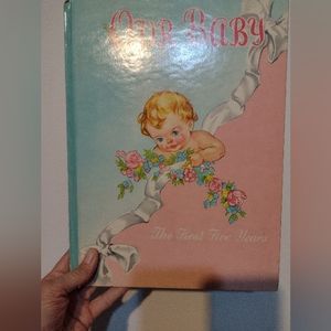 Baby book from 1956 pink and blue adorable